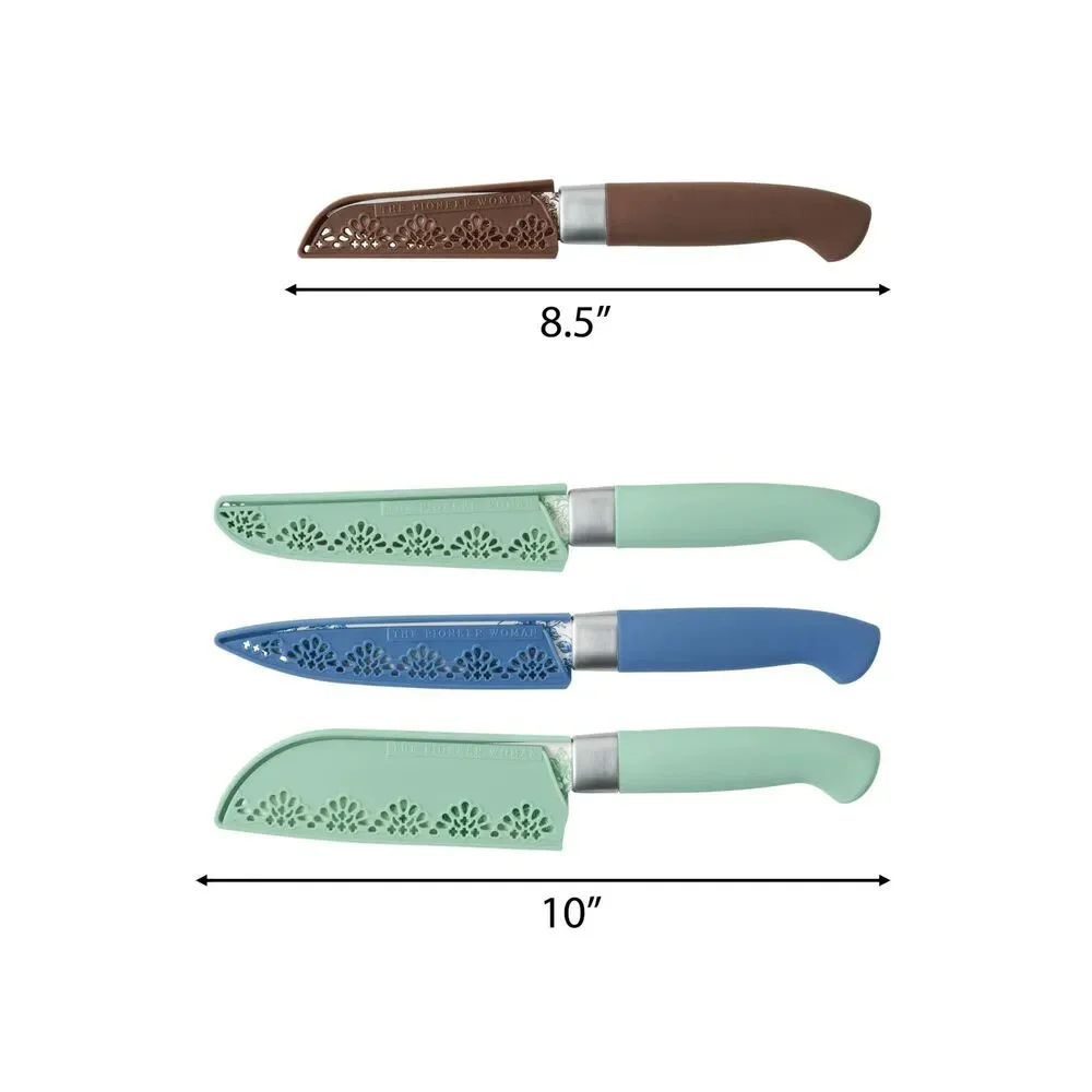 Pioneer Woman Agatha Utility Knife Set 4-Piece Stainless Steel Kitchen Gift NEW
